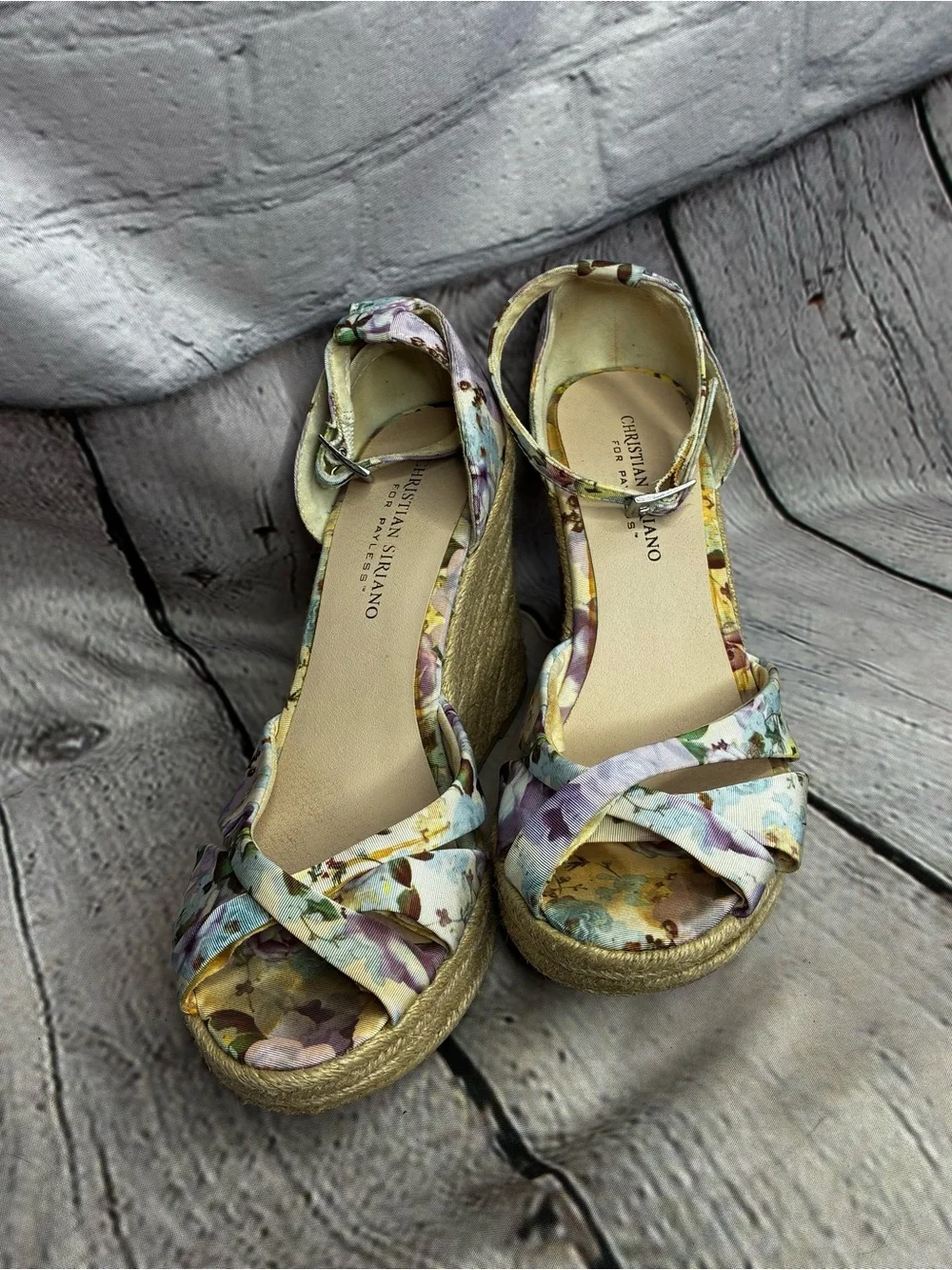 Christian Siriano Women’s Floral Espadrille Wedge Strappy Fairy Whimsy Sandals 8